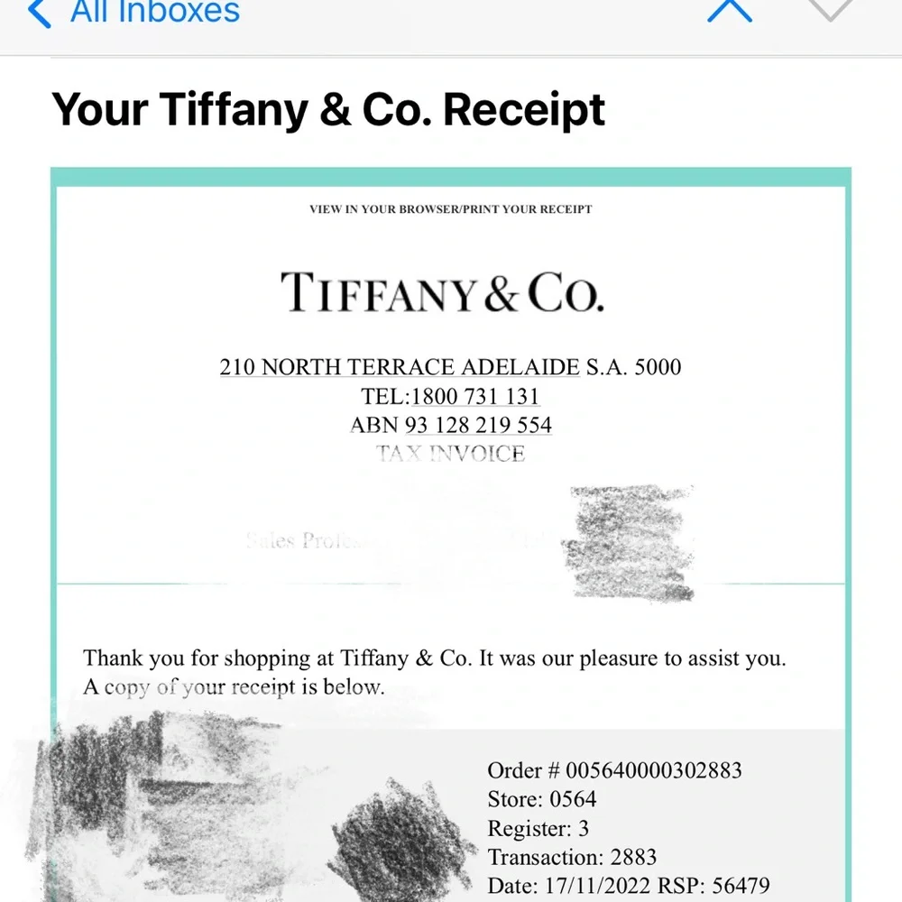 Tiffany t ring, rose gold with diamonds, size 8 - Picture 3 of 3